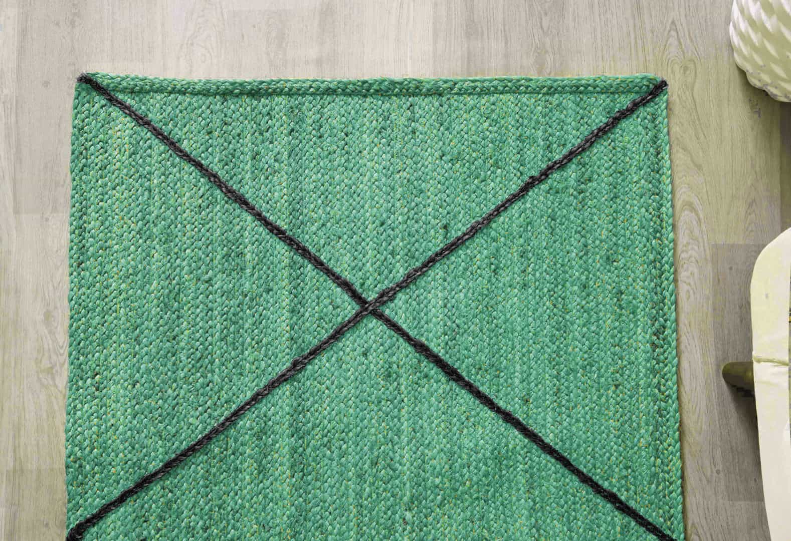 Various Color Hand Braided Bohemian Black Diamond Design Jute Runner Rug - Image 2