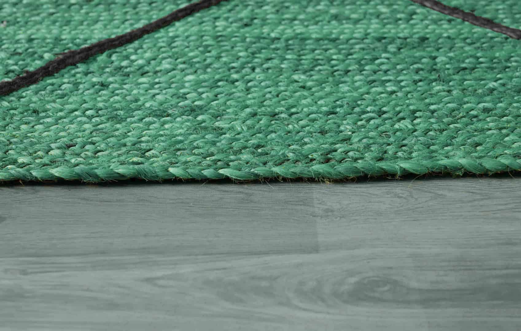 Various Color Hand Braided Bohemian Black Diamond Design Jute Runner Rug - Image 3