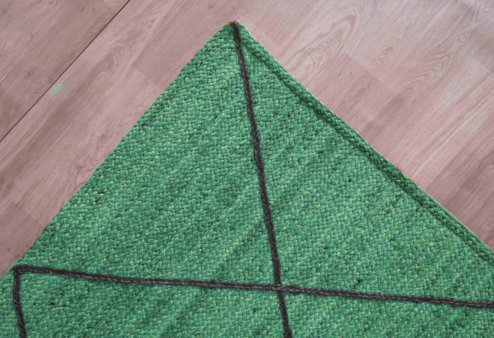 Various Color Hand Braided Bohemian Black Diamond Design Jute Runner Rug - Image 6