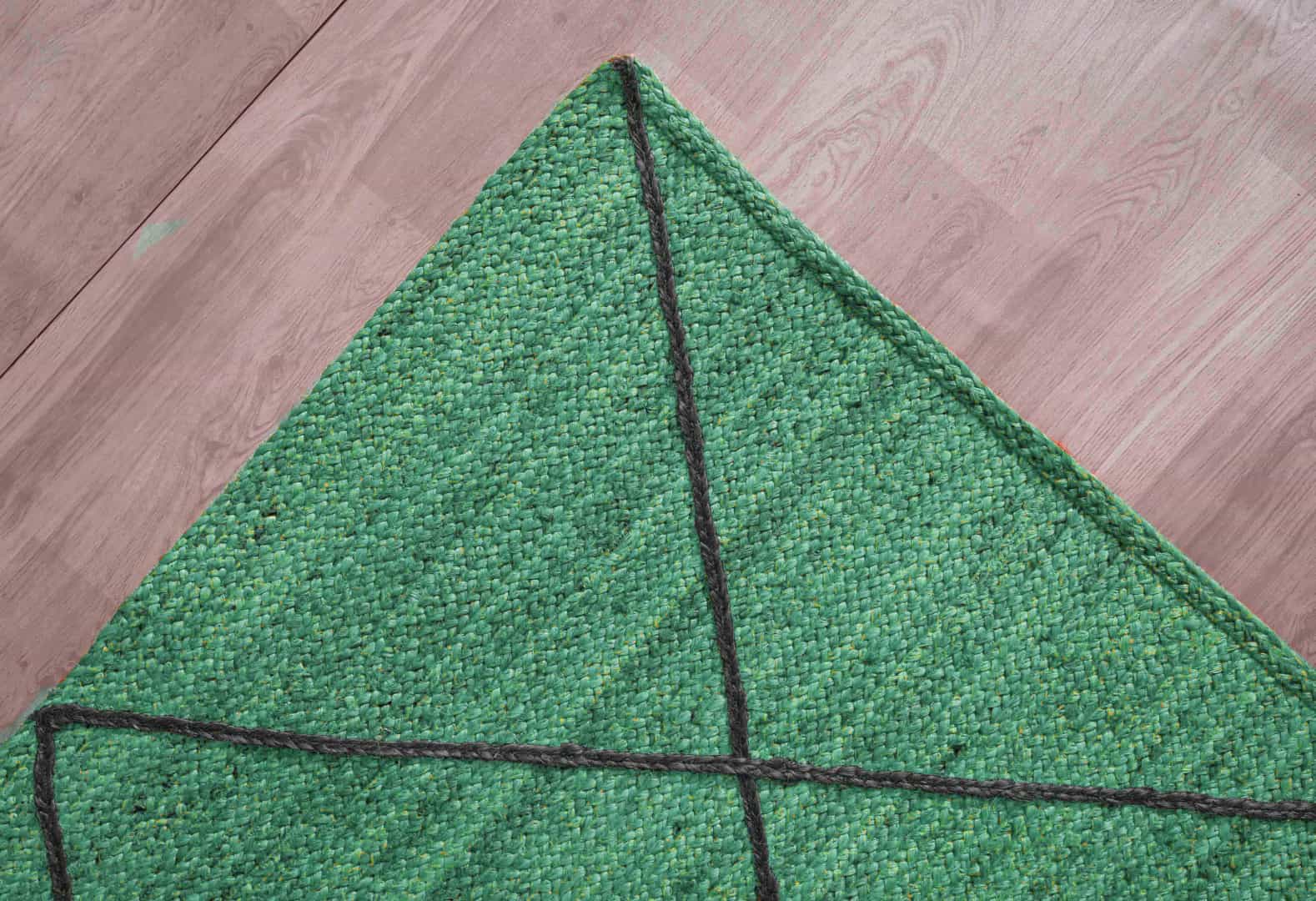 Various Color Hand Braided Bohemian Black Diamond Design Jute Runner Rug - Image 6