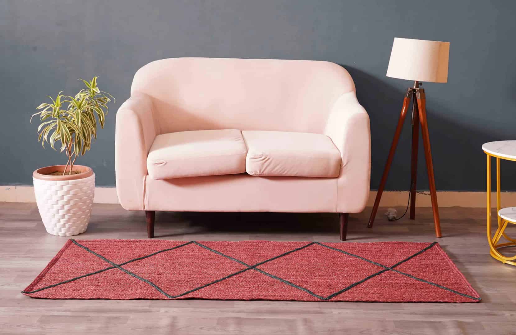 Living Room Decorative Handmade Custom Color Jute Braided Runner Rug with Diamond Design - Image 3