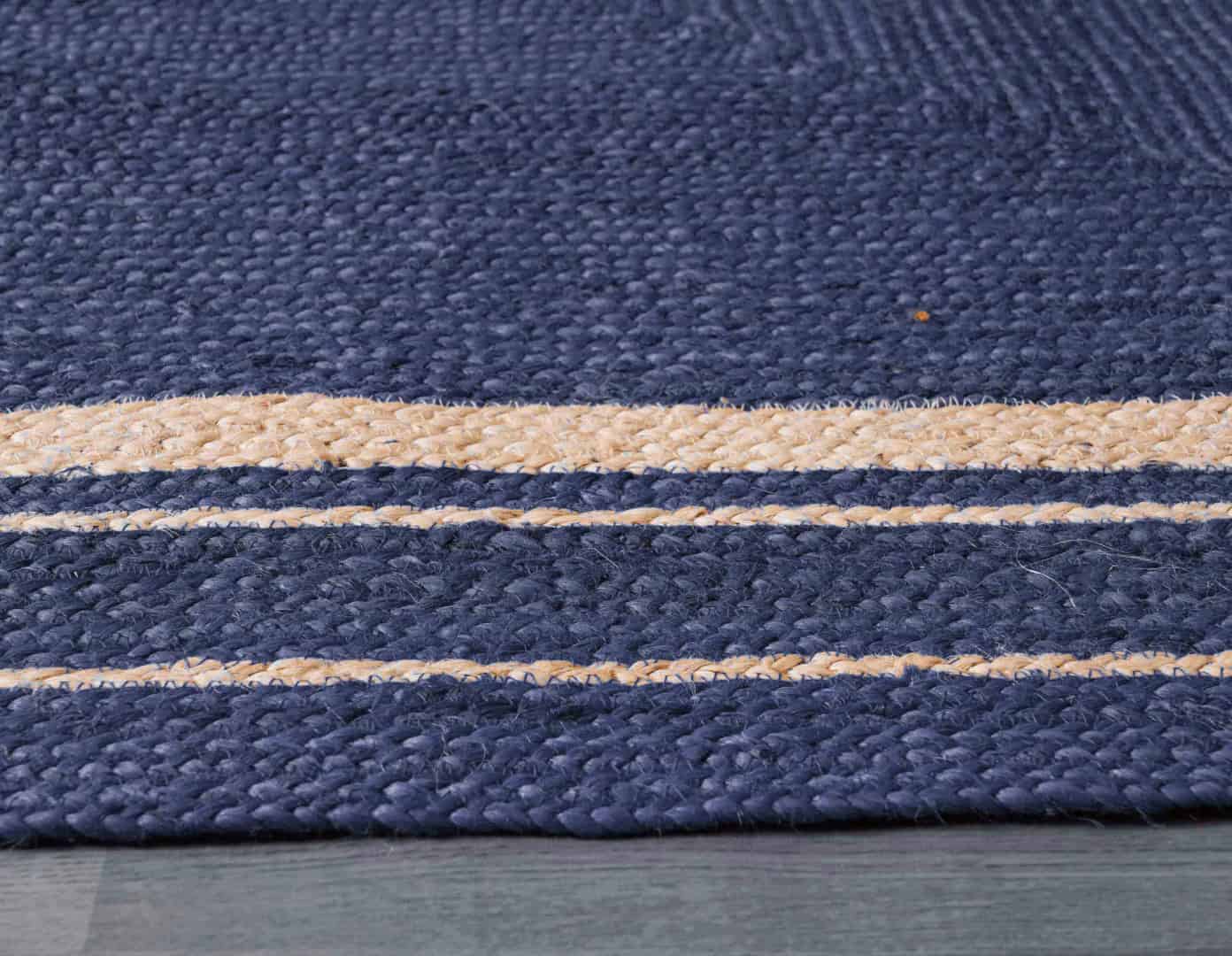 White Bordered Hand Braided Custom Color Jute Rectangle Rug - Image 8