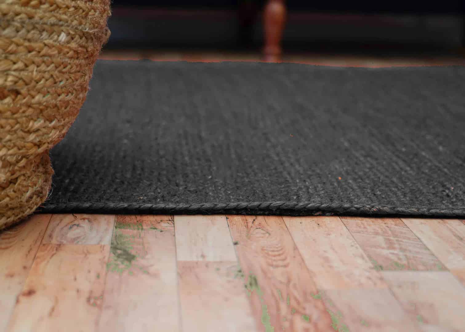 Color with Beige Border Handmade Braided Jute Rectangle Rug - Image 5