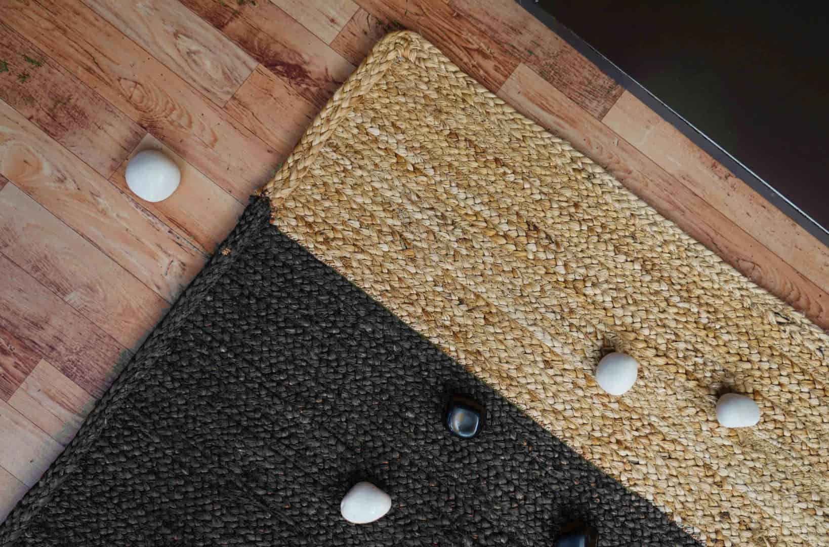 Color with Beige Border Handmade Braided Jute Rectangle Rug - Image 6