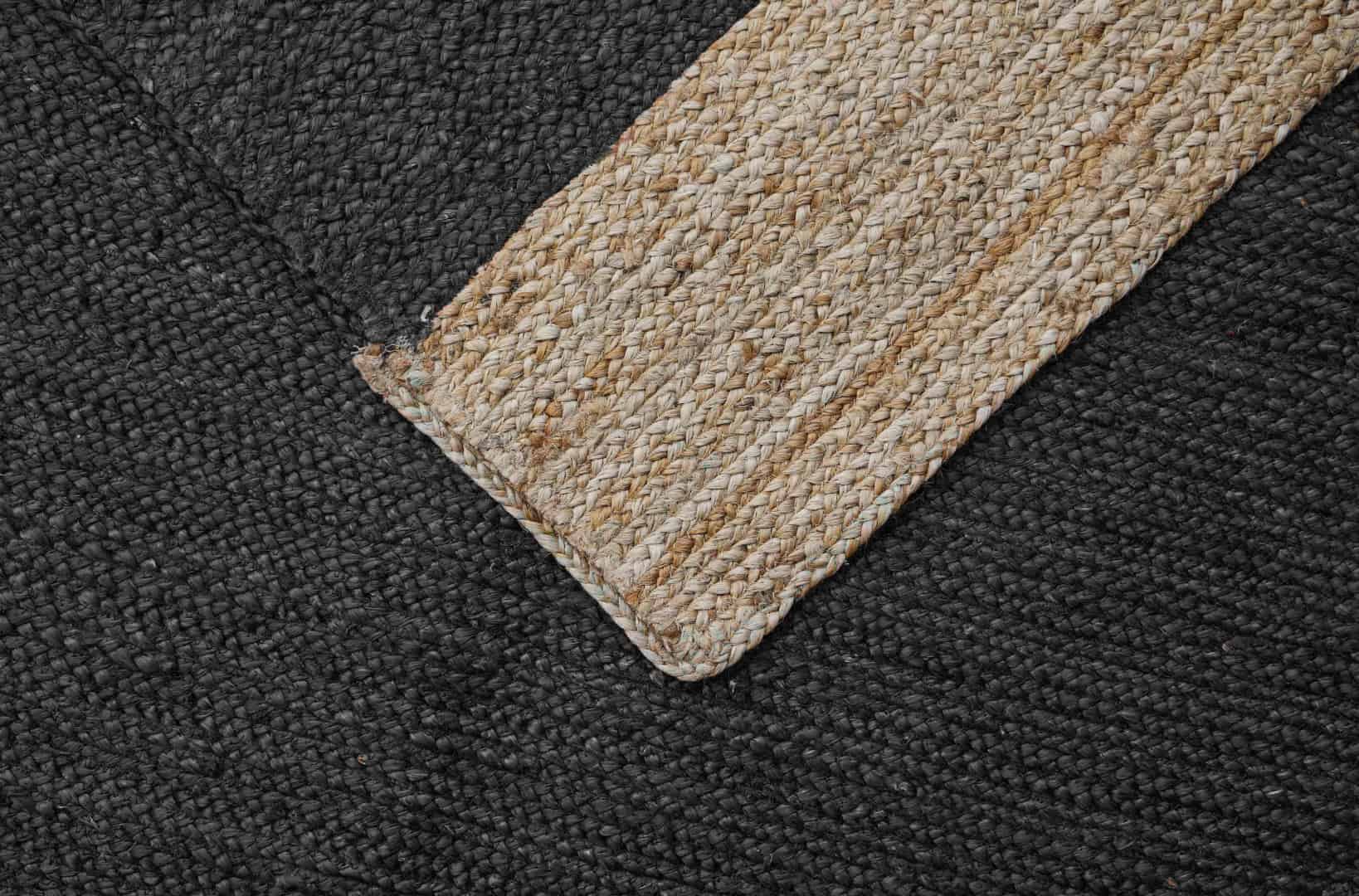 Color with Beige Border Handmade Braided Jute Rectangle Rug - Image 8