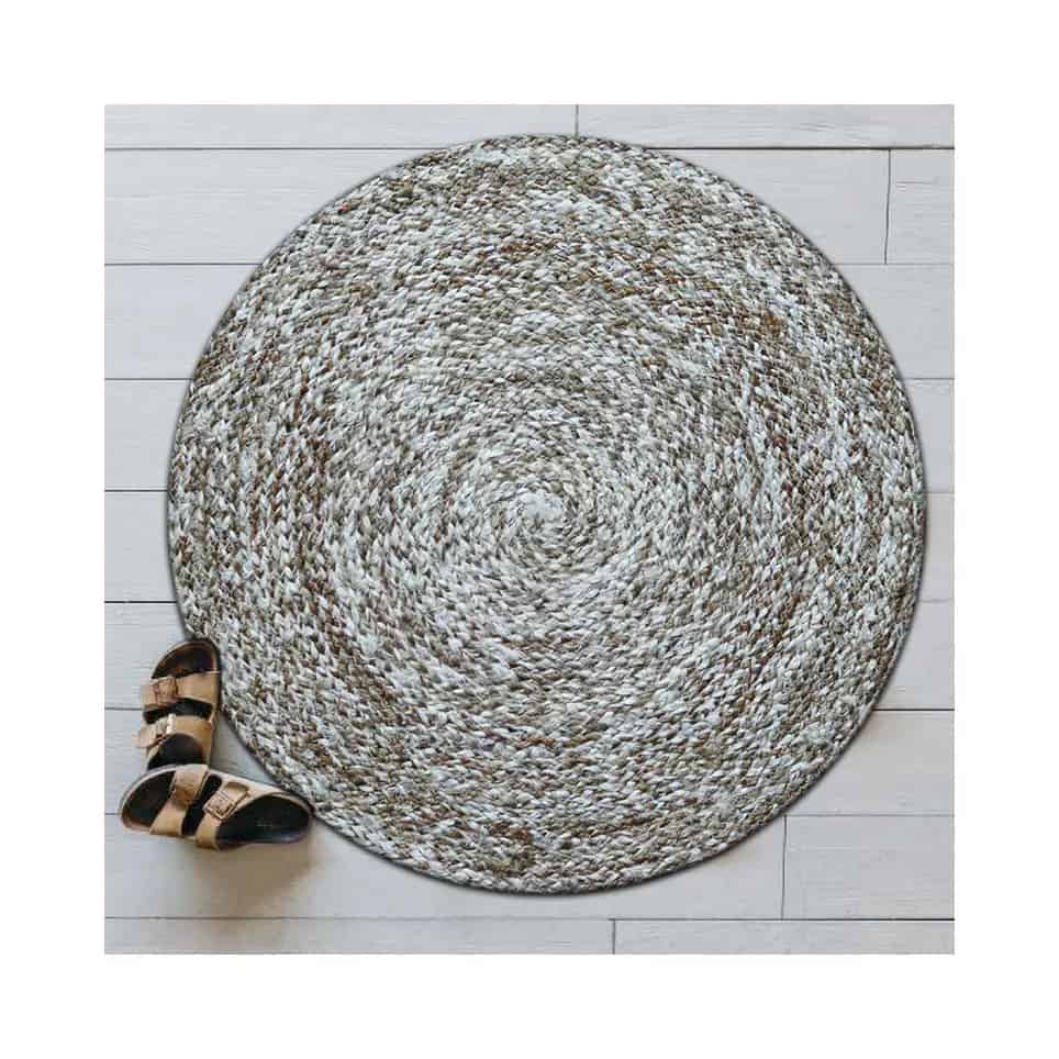Customized Color Hand Braided Round Jute Rug - Image 3