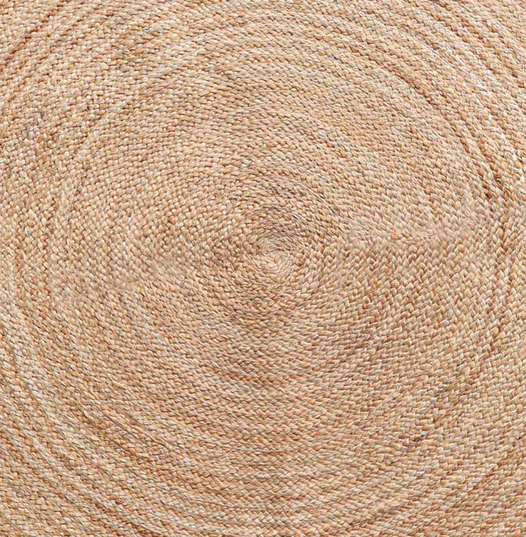 Hand Braided Natural Scalloped Round Jute Rug - Image 4