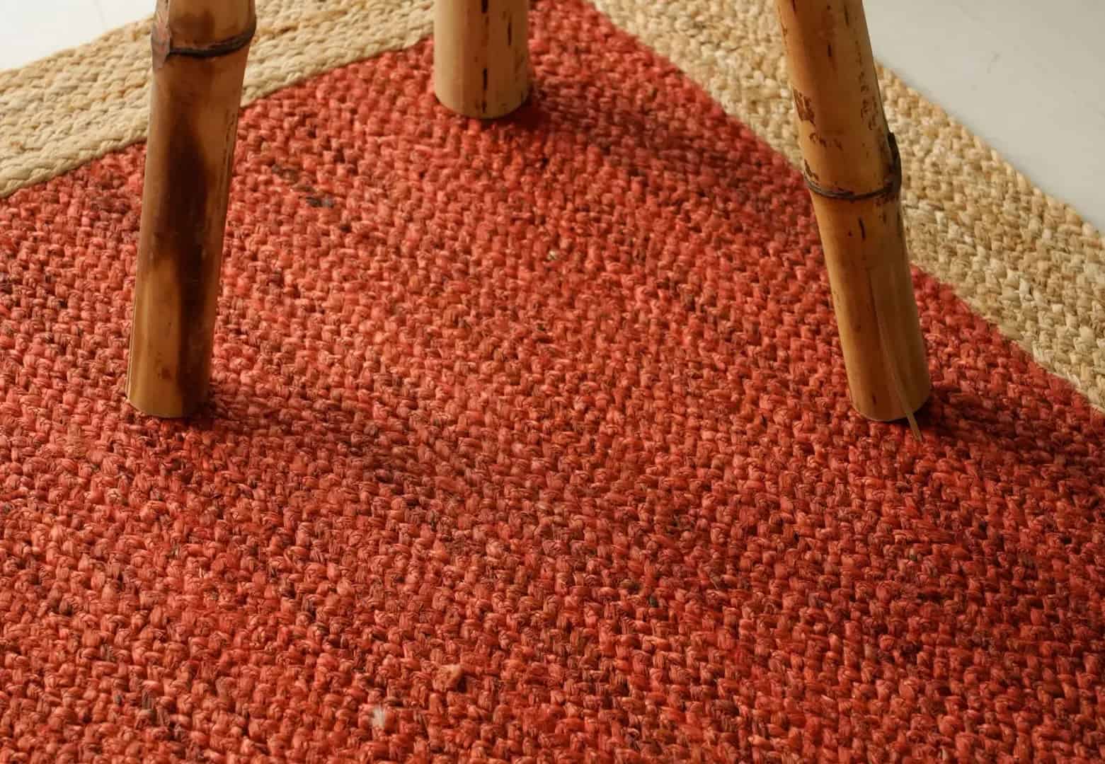 Eco- Friendly Hand Braided Rectangle Jute Rug Beige With Customize Color Border - Image 8