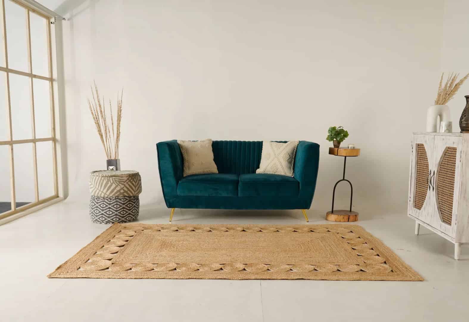 Eco Friendly Hand Braided Natural Rectangle Jute Rug - Image 2