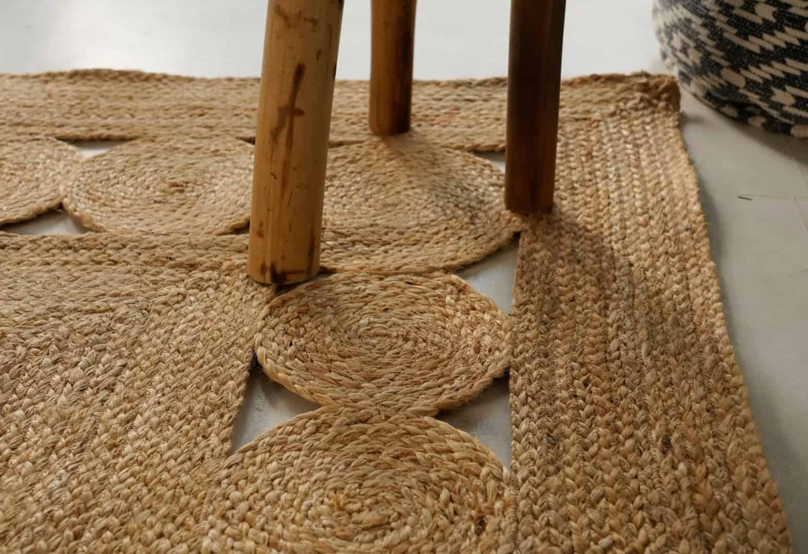 Eco Friendly Hand Braided Natural Rectangle Jute Rug - Image 7