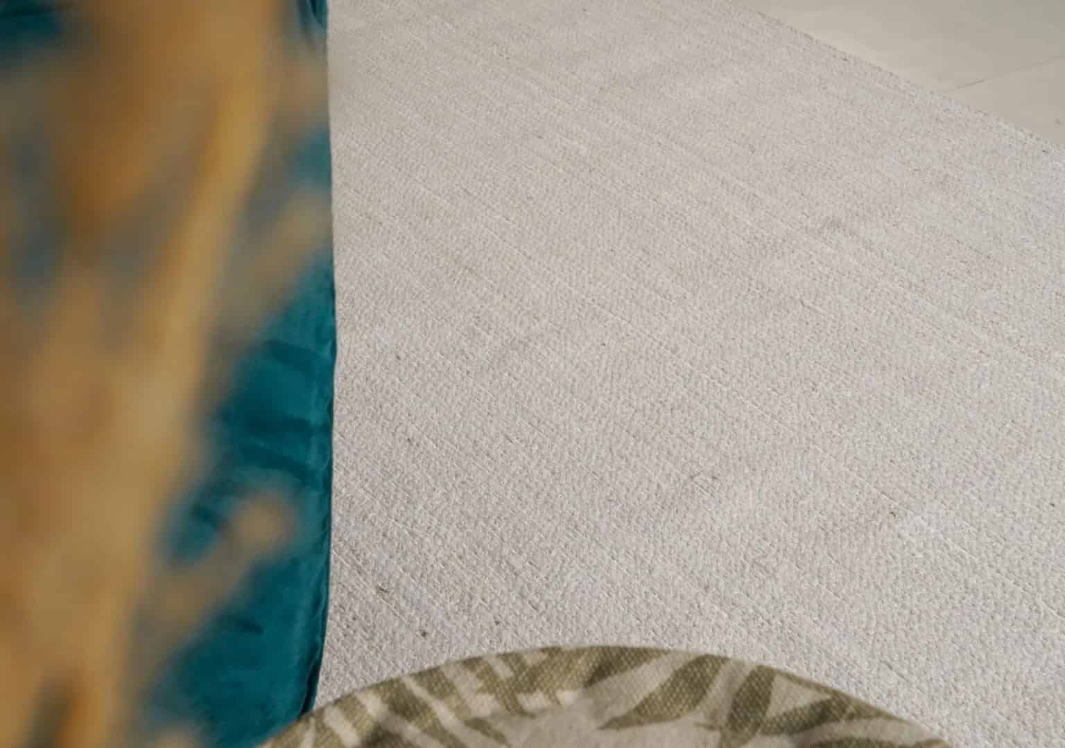 White Boho Handmade Braided Vintage Area solid Rectangle Jute Rug - Image 4