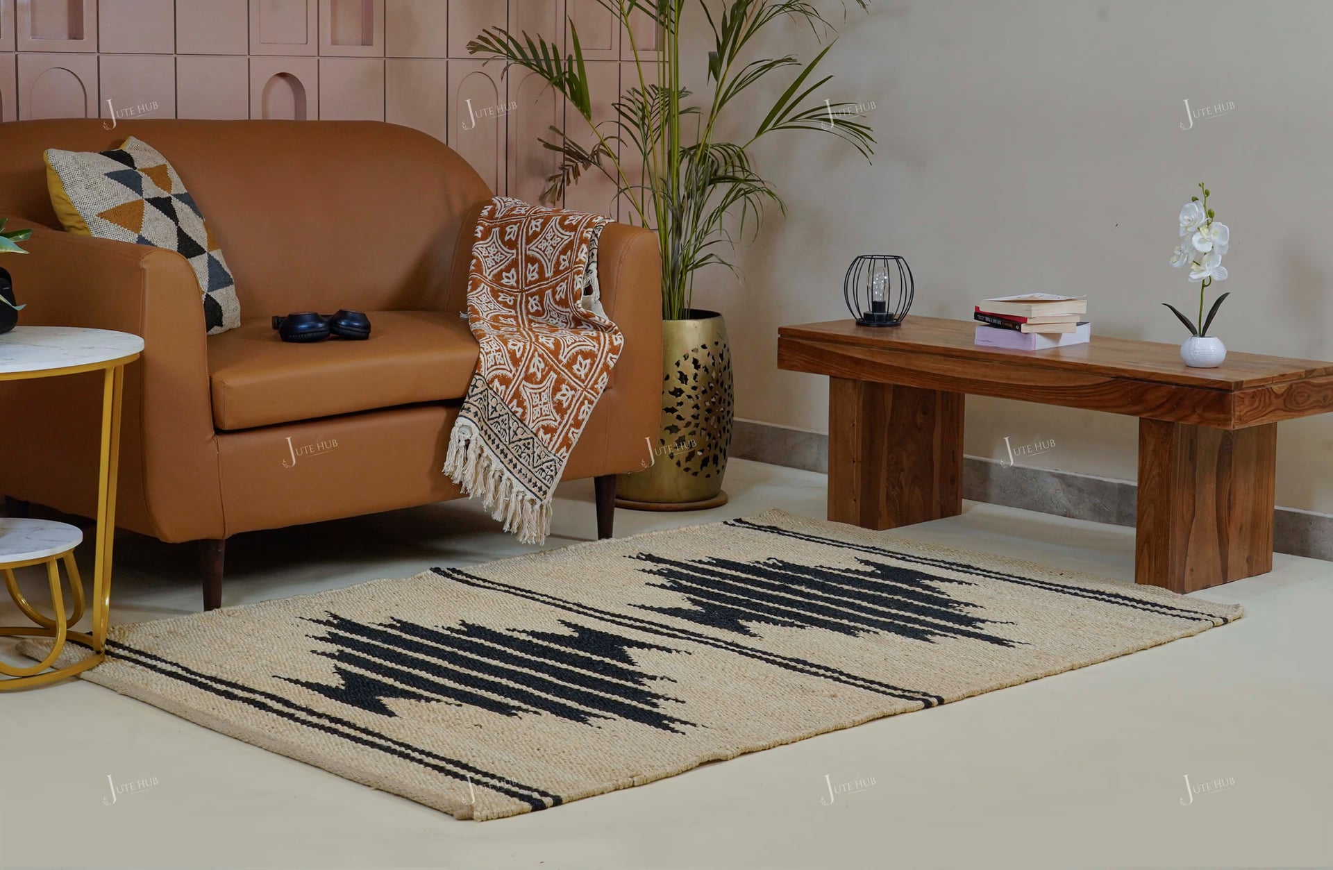 Off White Hemp Rug With Black Design Handwoven Hemp Large Area Jute Rug Hemp For Stair Decor Tufted Hemp Rug Natural Fiber Hemp Home Decor Jute Hemp Large Rug