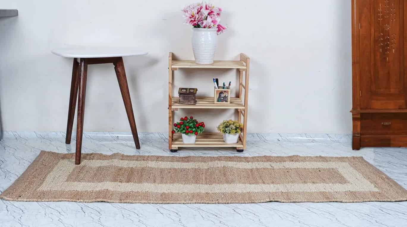 Room Decorating Rug Hand Crafted Beige And Off White Border Color Large Area Runner Rug Vintage Hemp Jute Rug Carpet For Living Room Home Decor Rug - Image 2