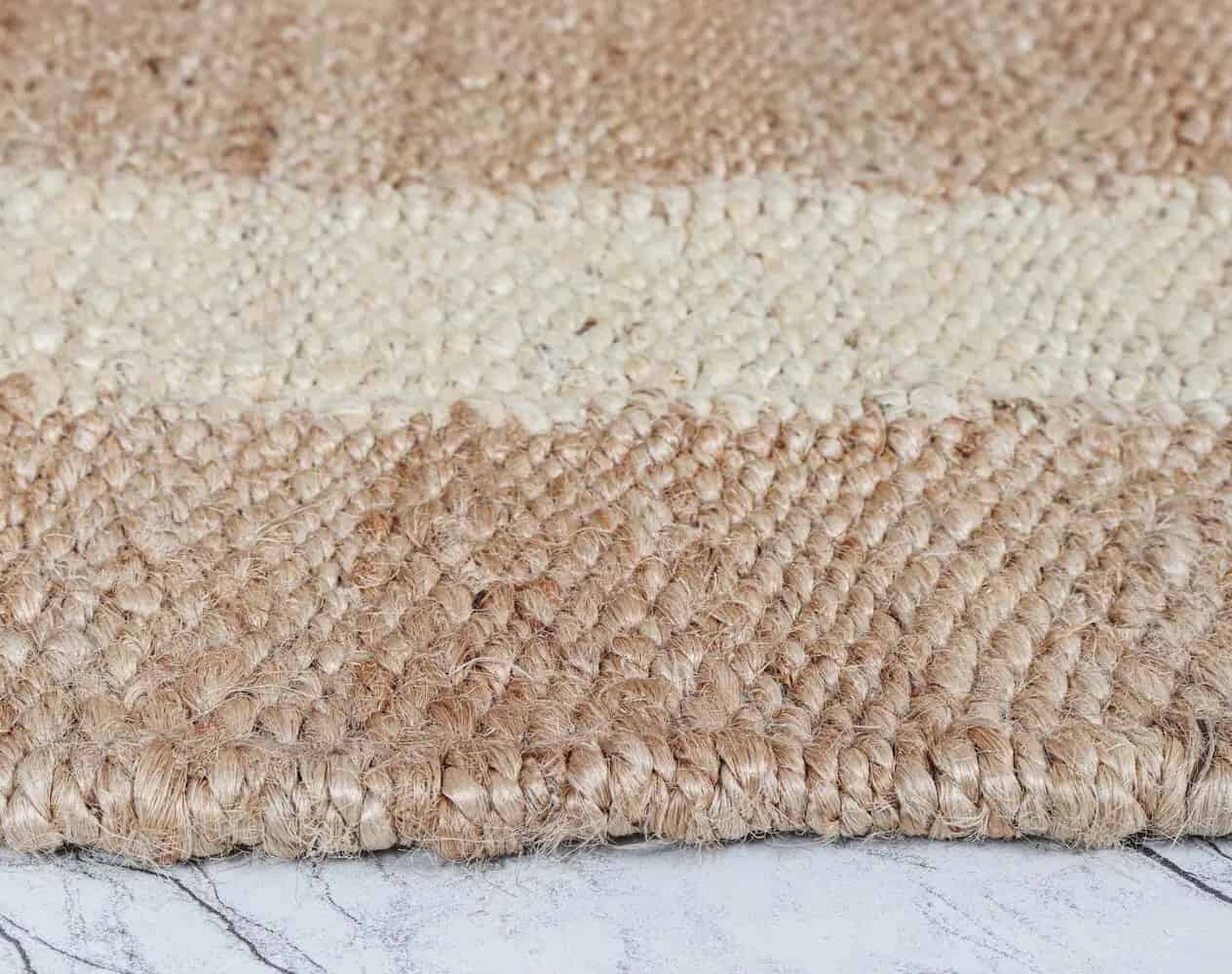Room Decorating Rug Hand Crafted Beige And Off White Border Color Large Area Runner Rug Vintage Hemp Jute Rug Carpet For Living Room Home Decor Rug - Image 4