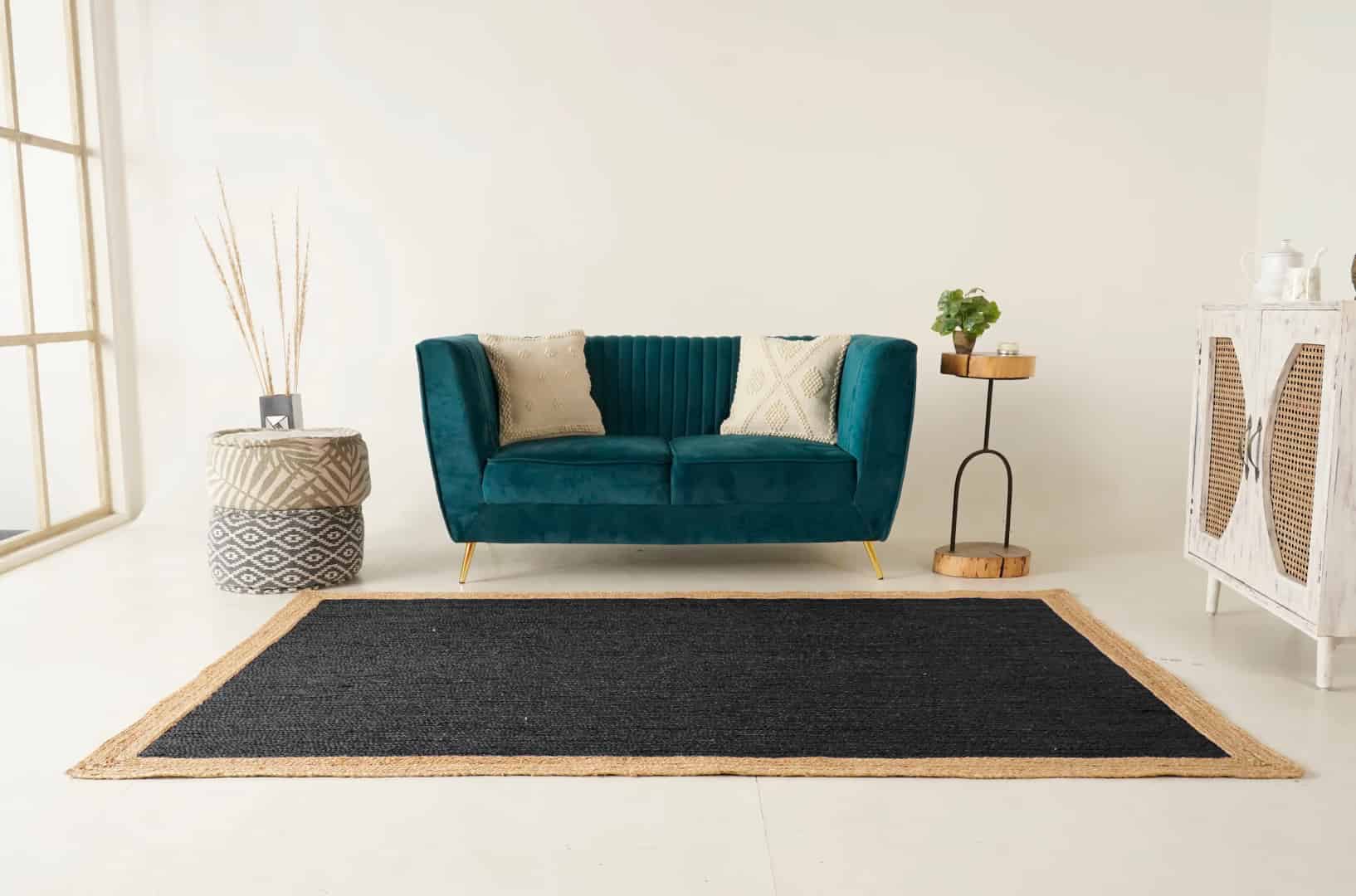 Eco Friendly Hand Braided Rectangle Jute Rug Every Color With Beige Border - Image 3