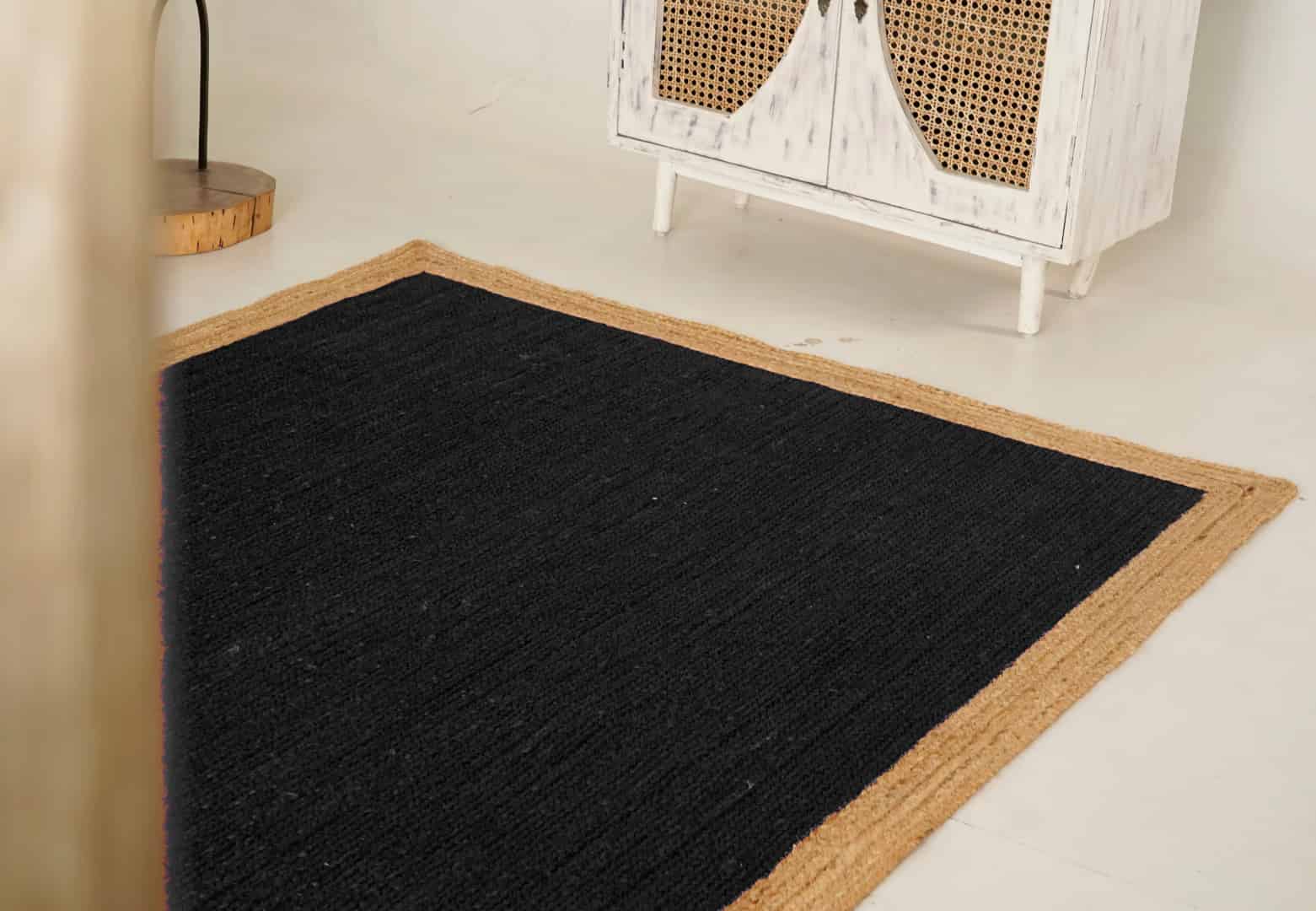 Eco Friendly Hand Braided Rectangle Jute Rug Every Color With Beige Border - Image 6