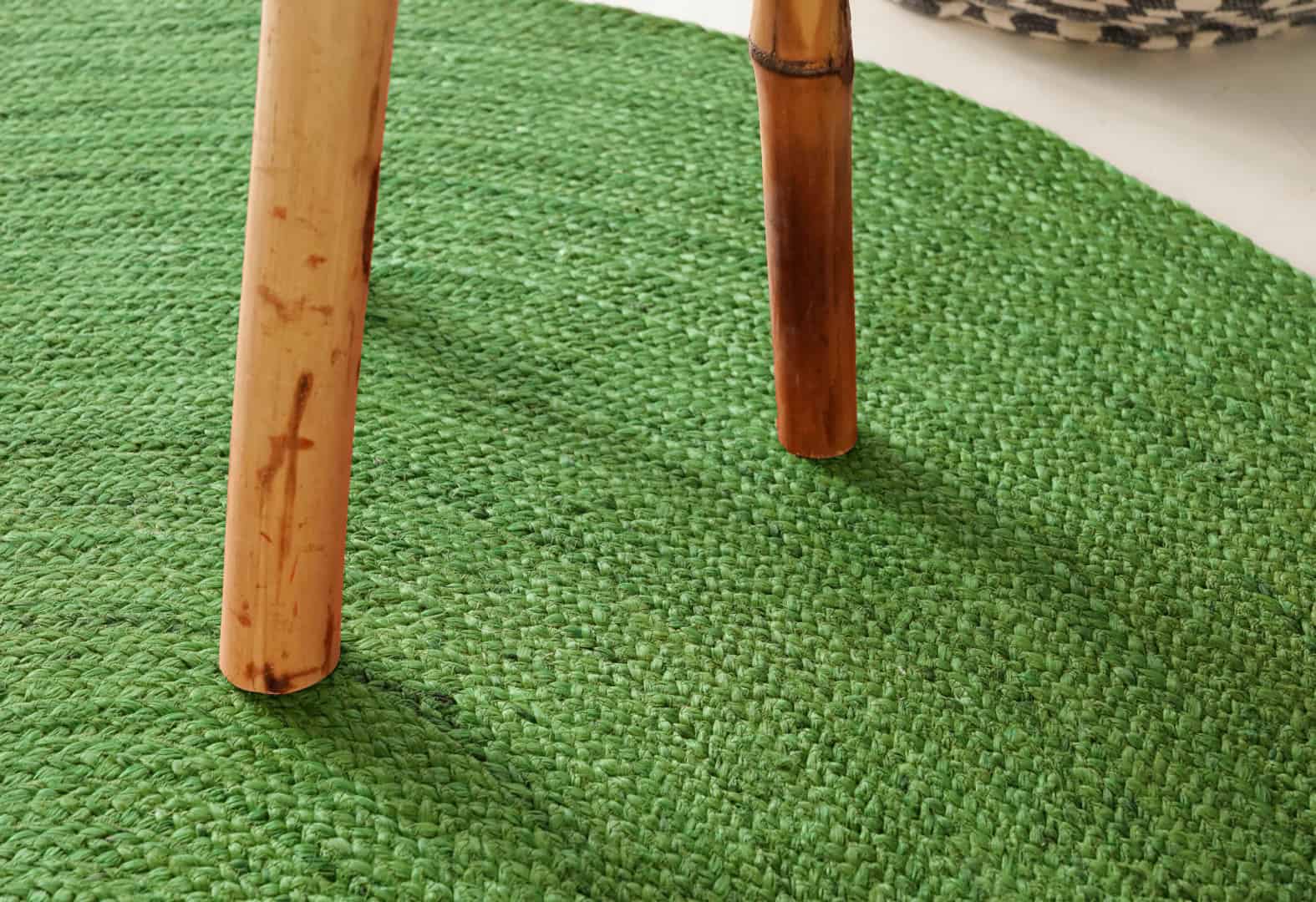 Hand Braided Oval Jute Rug Light Green Color Home Decor Rug - Image 6