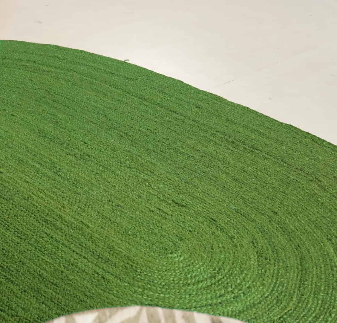 Hand Braided Oval Jute Rug Light Green Color Home Decor Rug - Image 9