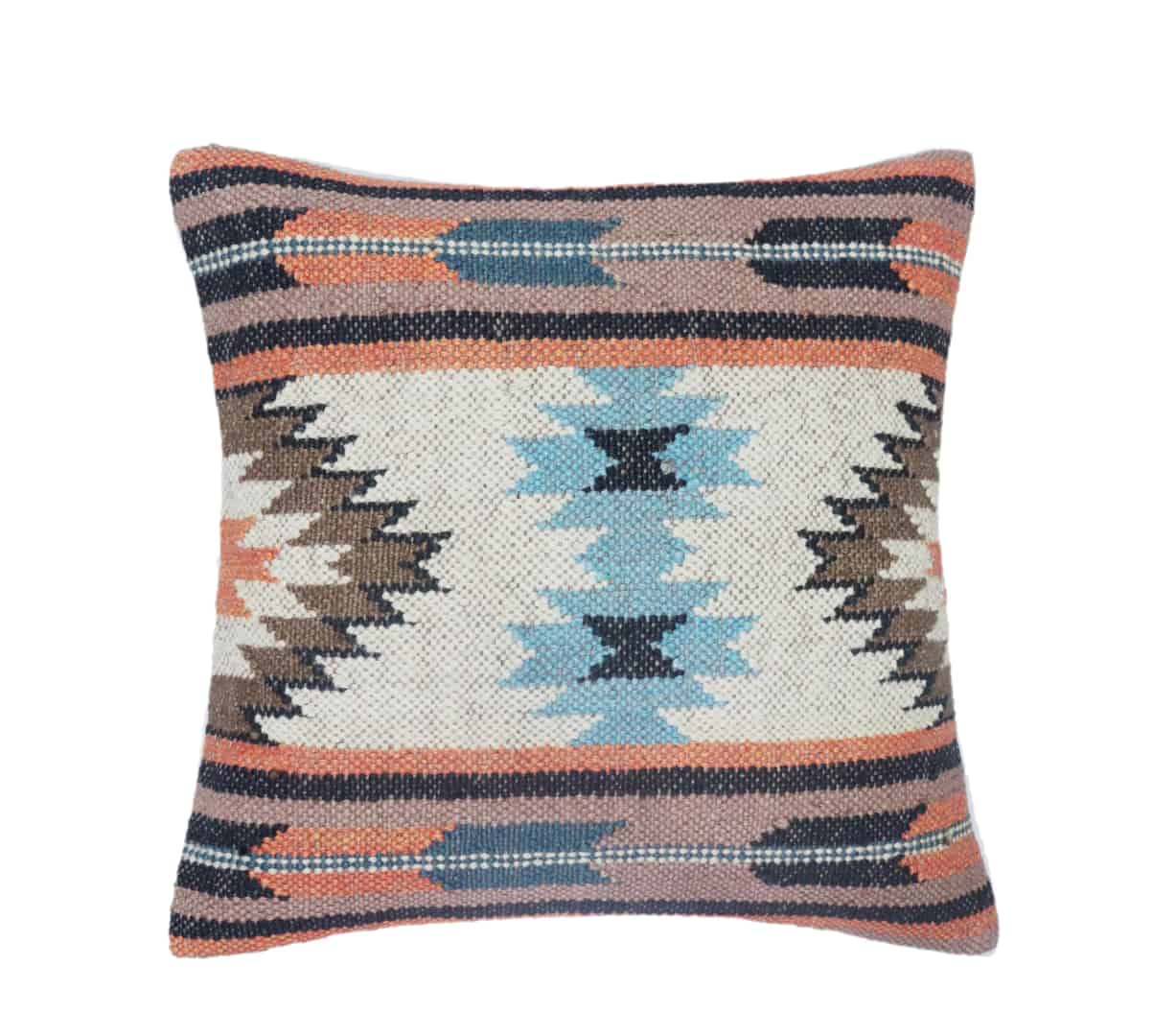 5 Set Indian Handmade Wool Jute Kilim Pillows - Image 5