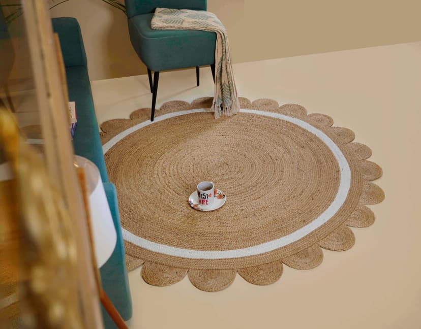 Artisan Scalloped Custom Braided Jute Rug