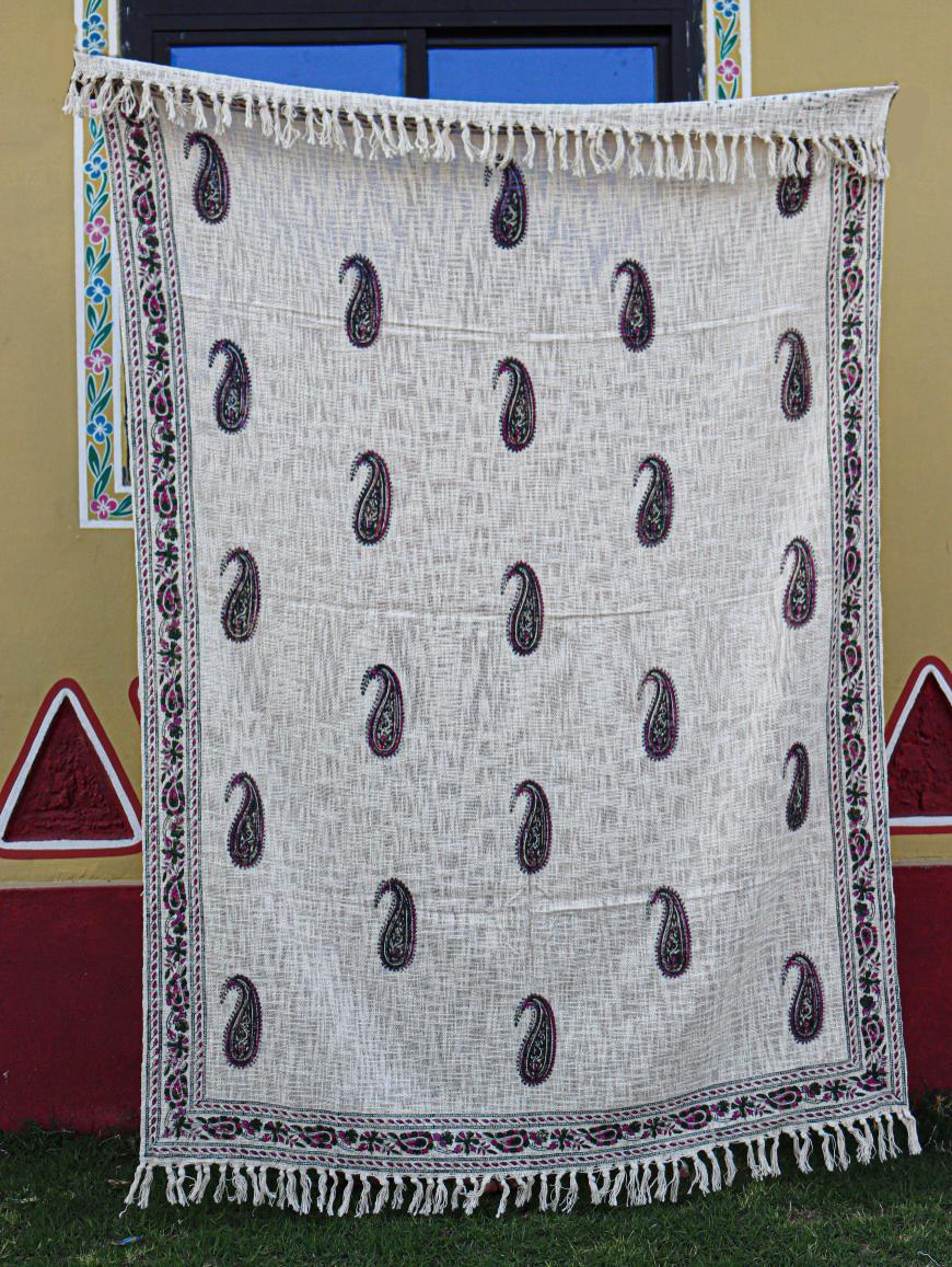 Hand Loomed Cotton Printed Throw Blanket