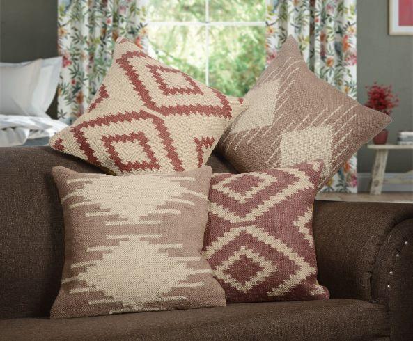 Indian Handmade Wool Jute Pillow Cases