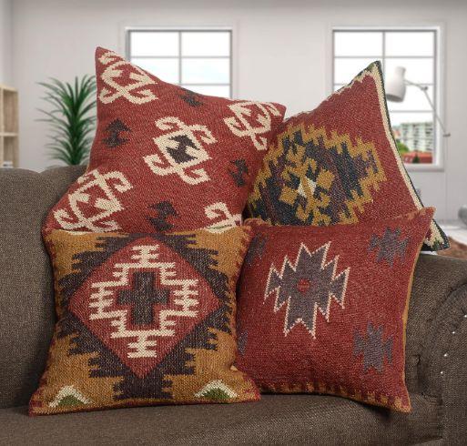 Indian Handmade Wool Jute Cushion Covers