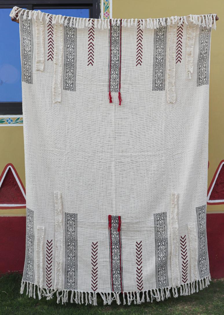  Boho Cotton Fringed Blanket